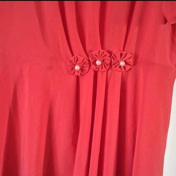 New NY Collection Women's Orange Blouse Pearl-like Accent Fashionable Size XL - Picture 4 of 8